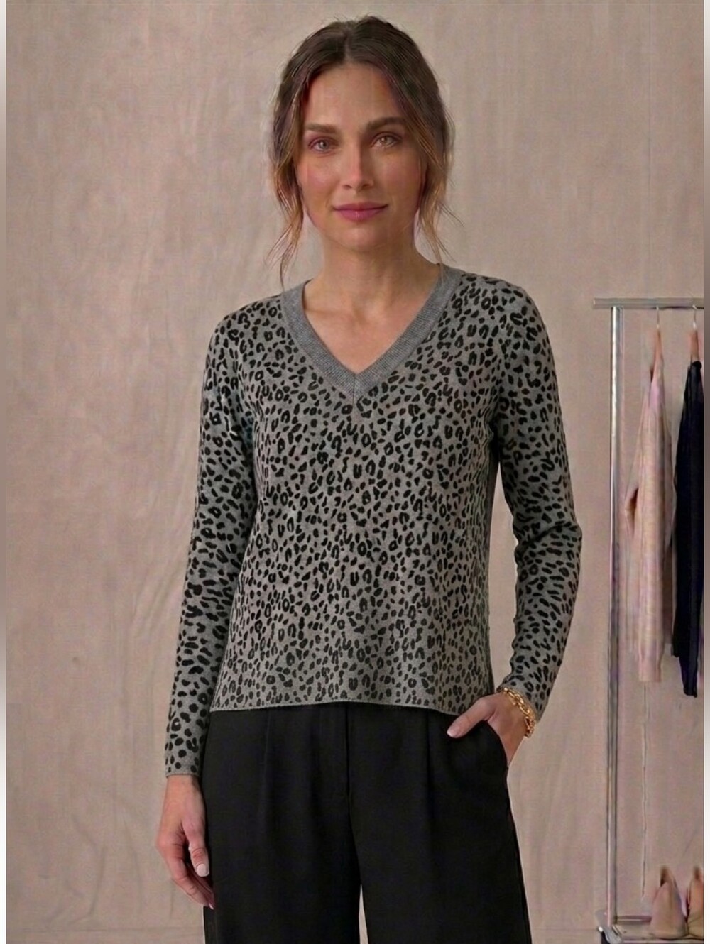LOFT Heather Gray Knit Top
